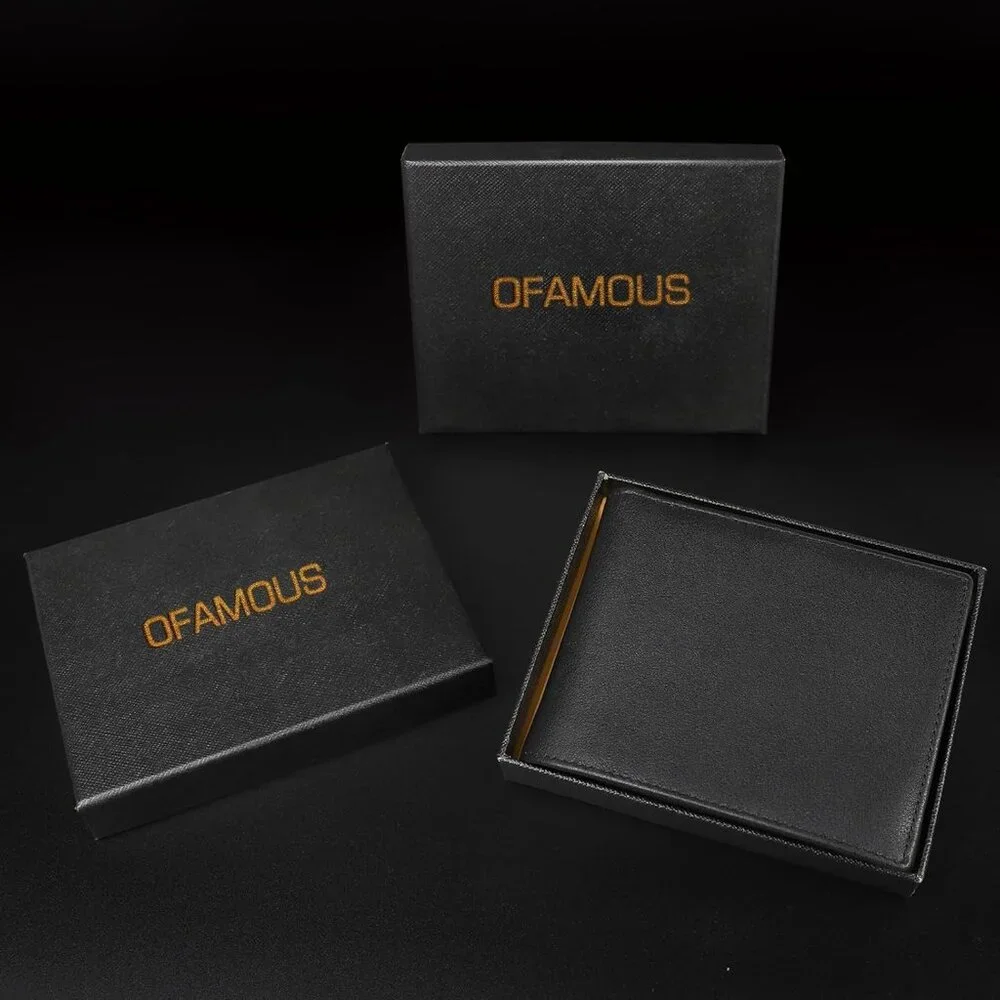 Men's Leather Wallet with Coin Pocket Flip Up ID Window RFID